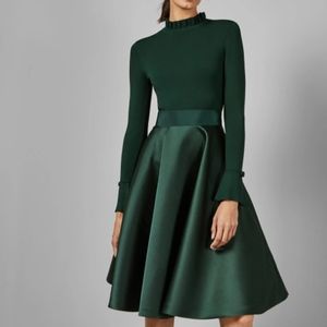 *NWT* Ted Baker ZADI Frill Neck Full Skirt Dress